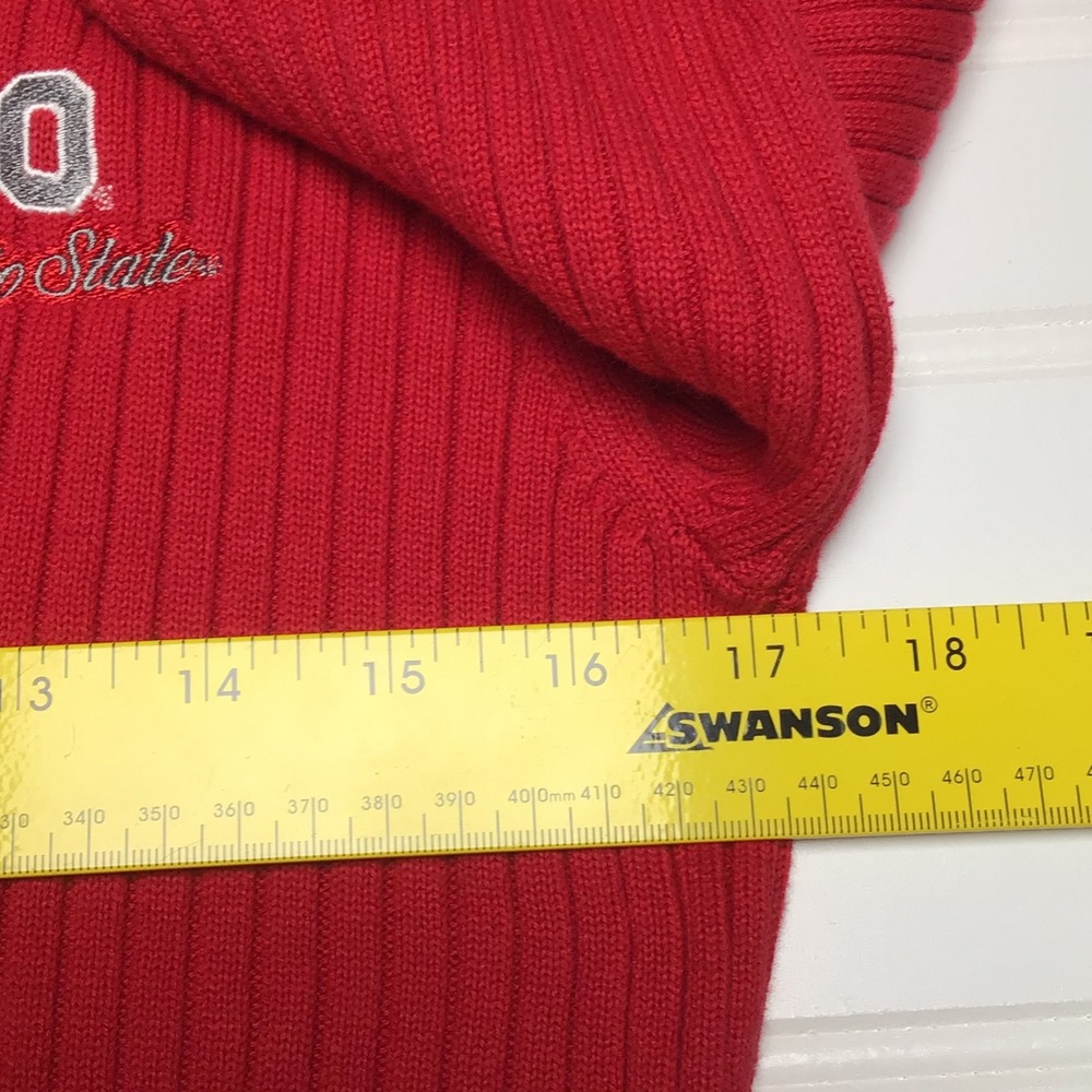 Ohio State Buckeyes Ribbed Zip Embroidered Logo Collegiate Sweater Women's Small - Picture 7 of 9